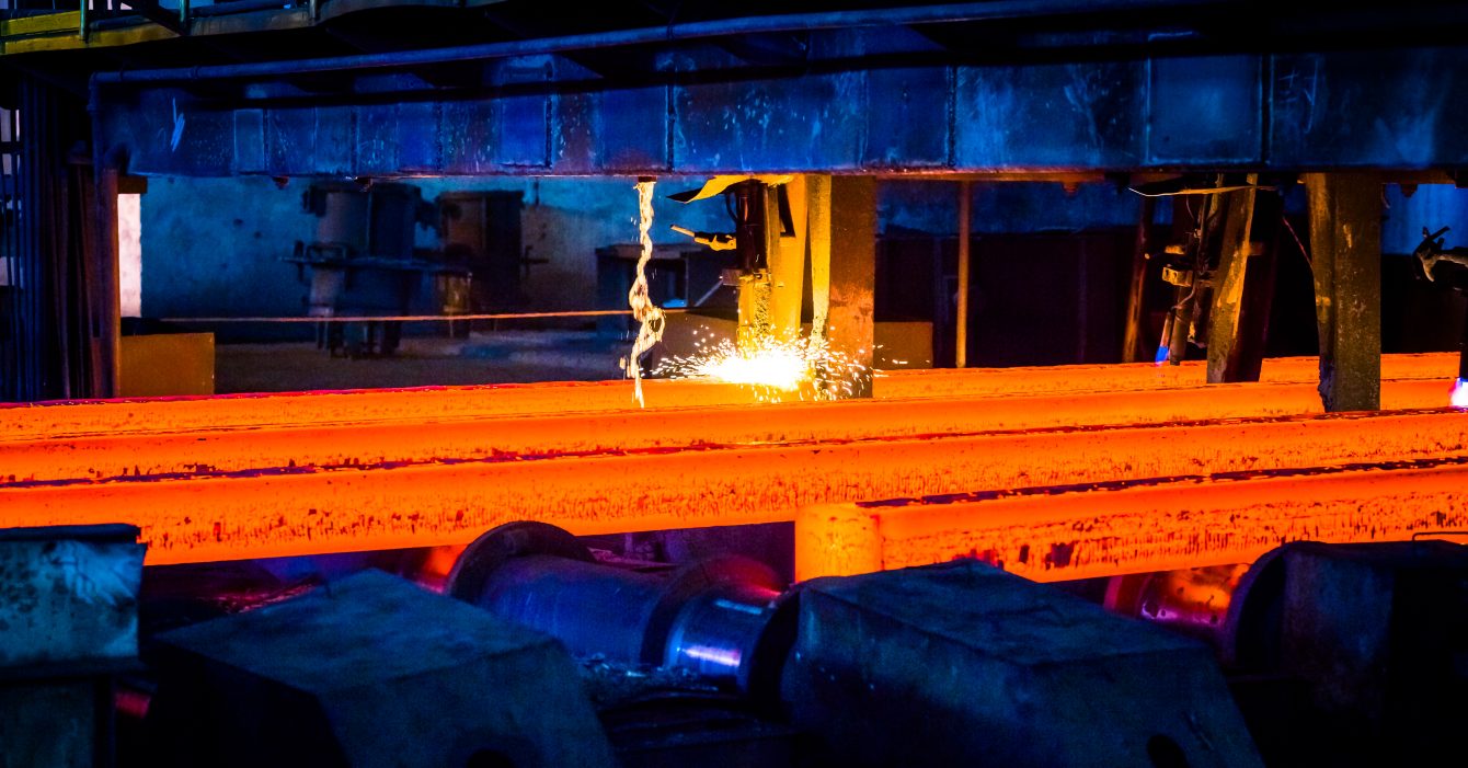 interior view of a steel factory