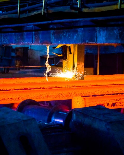 interior view of a steel factory